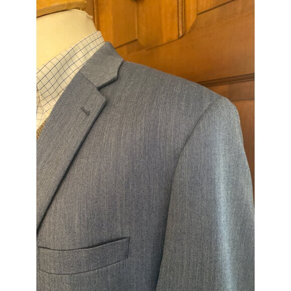 Ralph Lauren Mens 44L Solid Blue Sport Coat Two-Button Lightweight Jacket Blazer - Picture 3 of 16